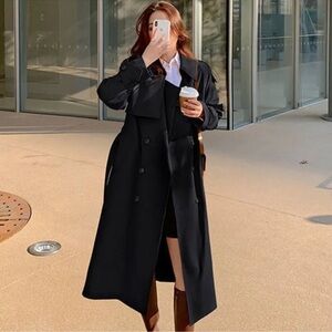 Stylish Black Trench Coat